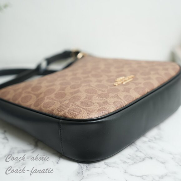 Coach CZ177 Ellie File Bag In Signature Canvas Tan/Black - Picture 10 of 13